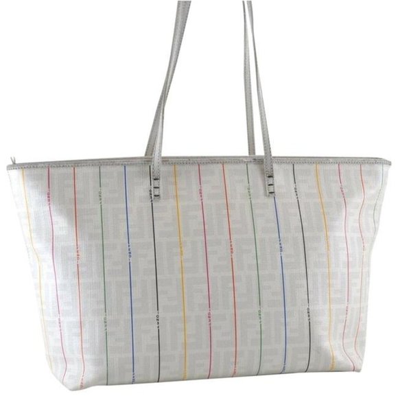 Fendi White Multicolor Zucca Print Coated Canvas XL Tote - Picture 1 of 10